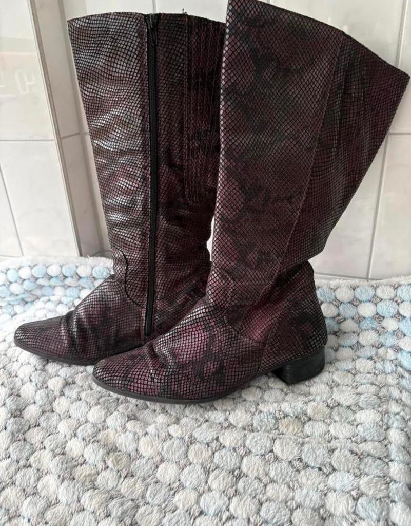 JJ jj FOOTWEAR 2-3xw LAARS Lugano Croco bordeaux, Ophalen, Zo goed als nieuw, Rood, Hoge laarzen