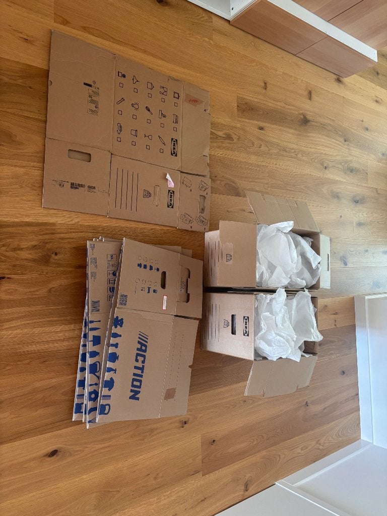 9 gebruikte verhuisdozen met inpakpapier gebruikt, Ophalen, Opvouwbaar, 50 tot 75 cm, Minder dan 40 cm