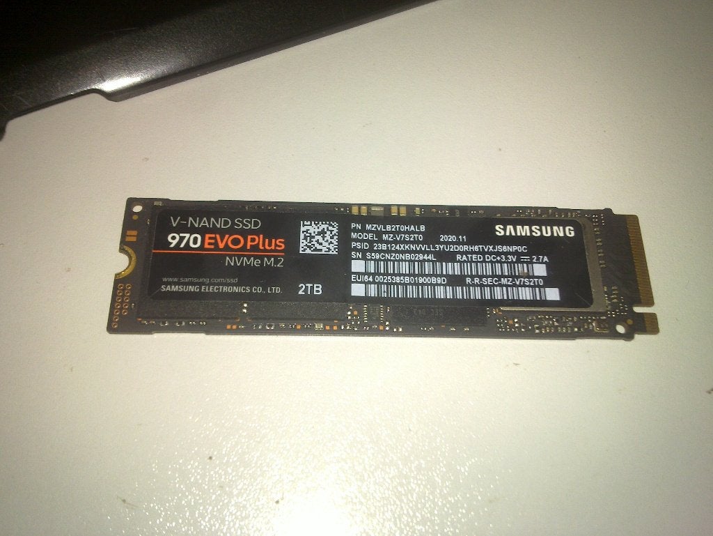 Samsung 970 Evo Plus 2 TB M.2 NVMe SSD, Computers en Software, Ophalen, SSD, Zo goed als nieuw, Desktop