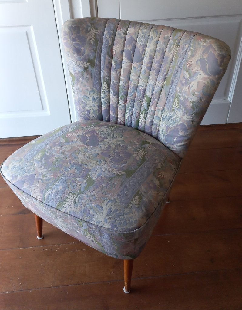 Cocktail stoel retro jaren '50 pastel @DOC61, Ophalen, Hout, Minder dan 75 cm, Zo goed als nieuw