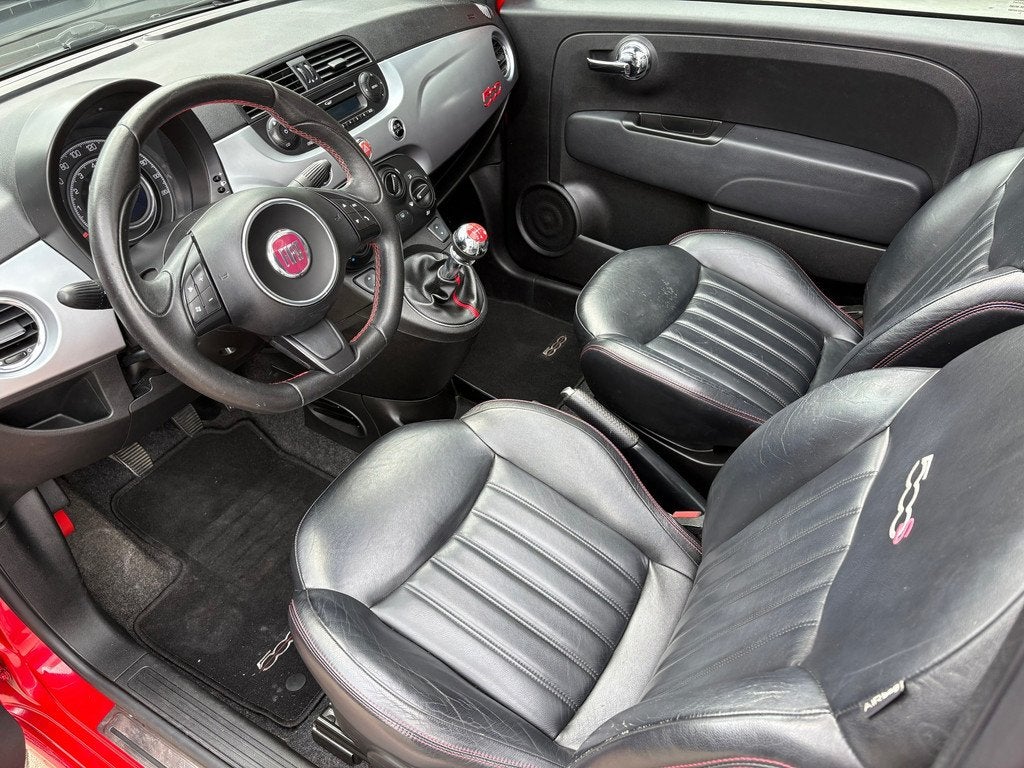 Fiat 500 0.9 TwinAir Lounge Cabrio Leer, Auto's, Euro 5, 86 pk, Gebruikt, Leder