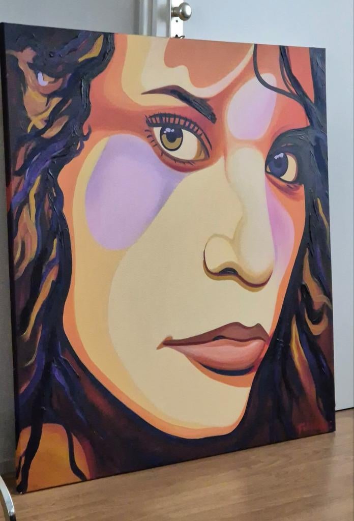 Frank Wagtmans vrouw portret schilderij design pop art kunst, Ophalen