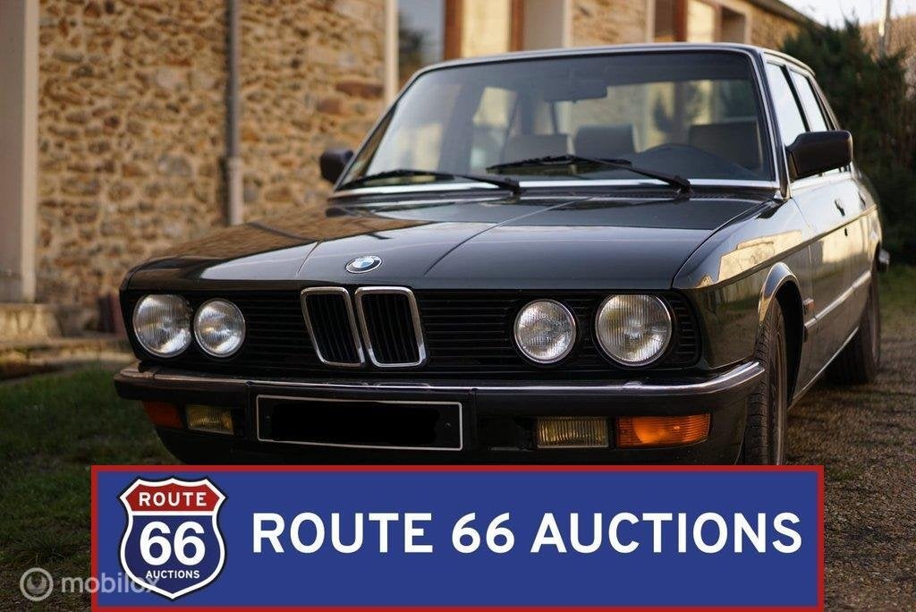 BMW 525e | 1987 | Route 66 Auctions, Auto's, Overige carrosserieën, Zwart, Bedrijf, Handgeschakeld