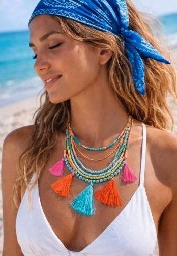 Partij Ibiza kettingen Boho mix 40 stuks, Ophalen of Verzenden, Nieuw, Overige kleuren, Overige materialen
