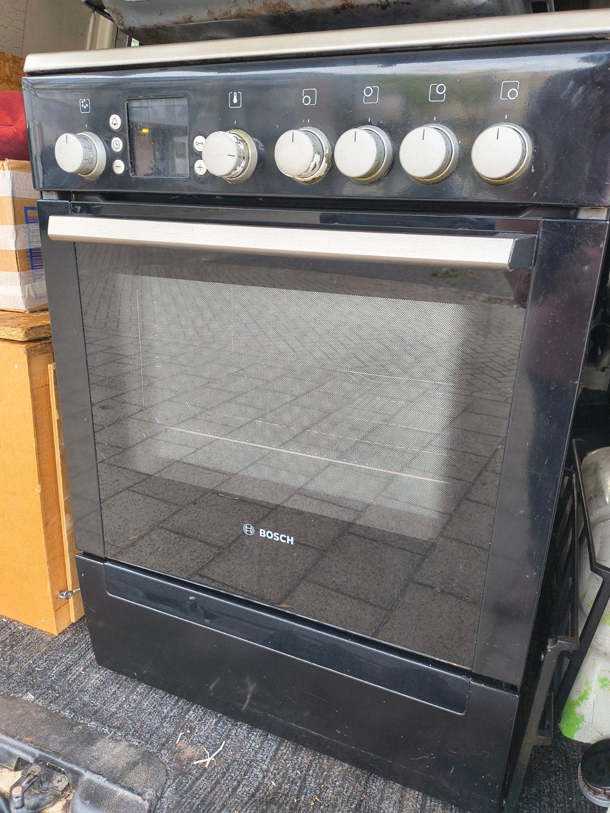 Bosch gasfornuis en Heteluchtoven - Vrijstaand Fornuis met, Ophalen, Gebruikt, Hete lucht, Vrijstaand