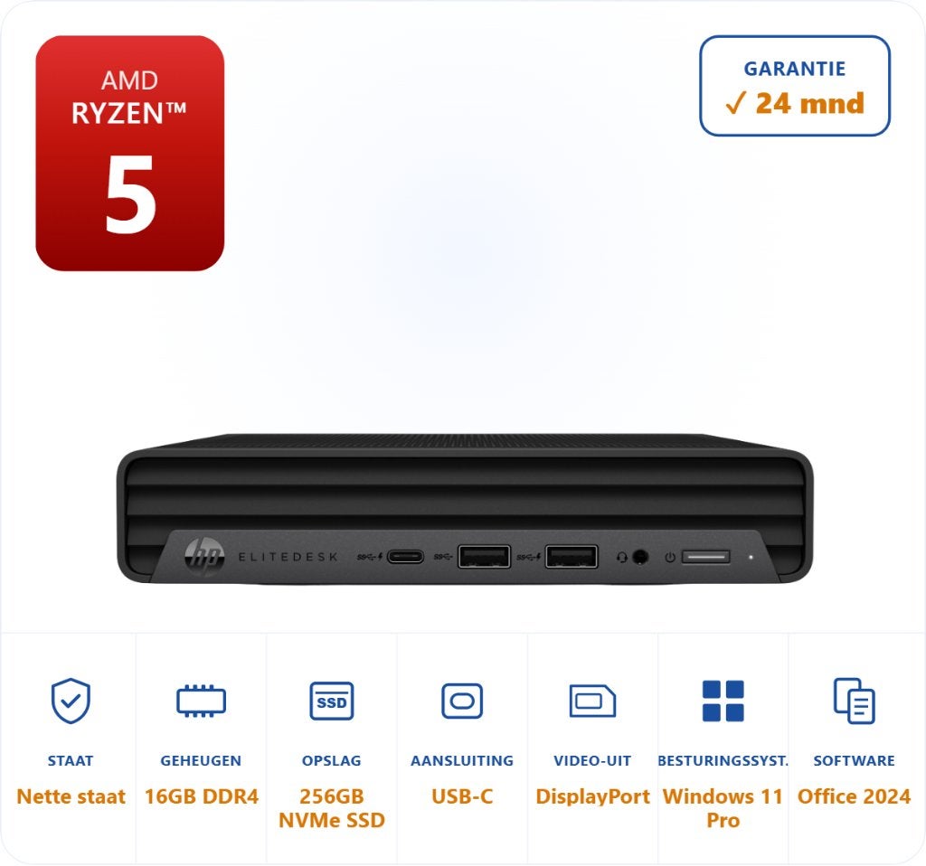 HP Elitedesk 805 G6 Ryzen 5 4650GE 16GB DDR4 256GB SSD, 256 GB, HP, ., Refurbished