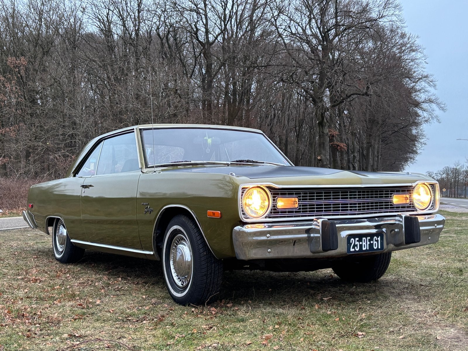 Dodge Dart 3.7 Swinger AUT 1974 Groen, Auto's, Automaat, Achterwielaandrijving, Leder en Stof, Origineel Nederlands