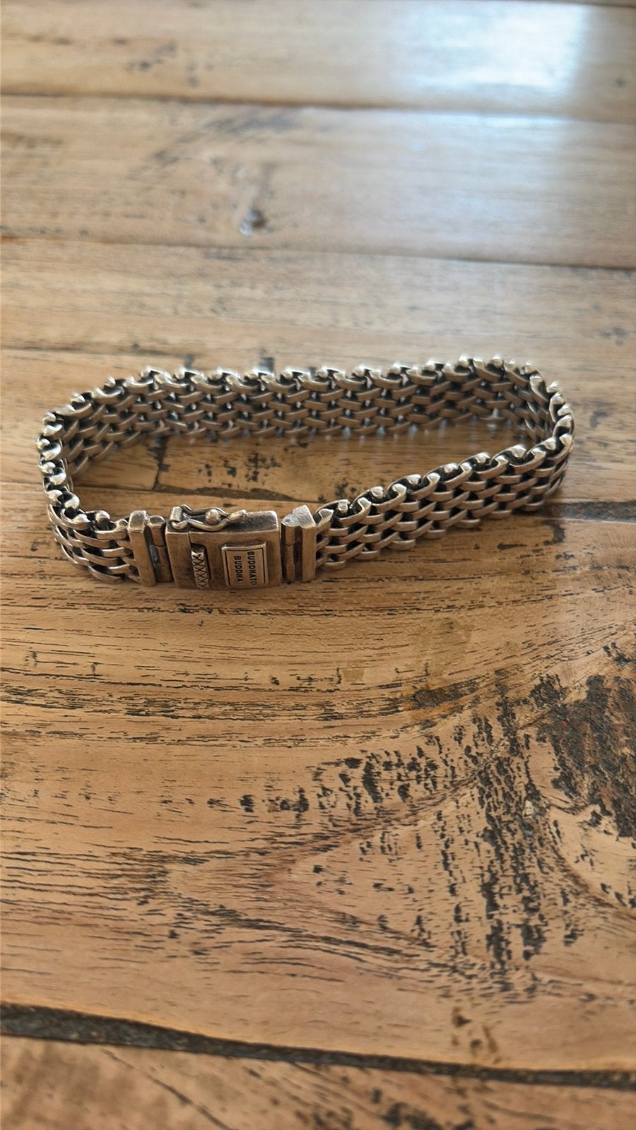 Buddha to buddha armband heten 925, Ophalen of Verzenden, Zo goed als nieuw, Zilver