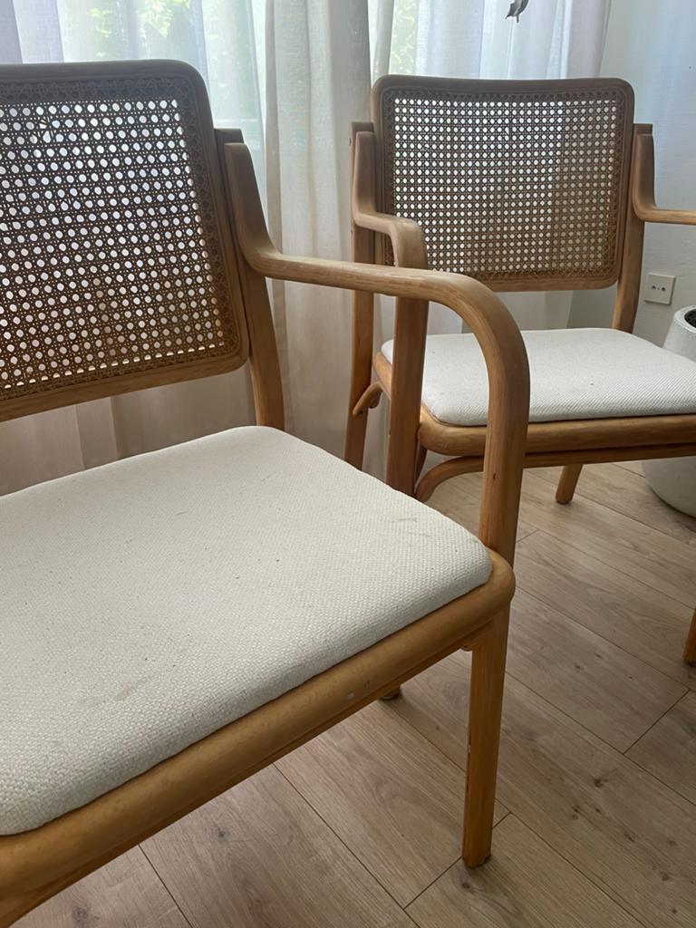 Webbing vintage houten IKEA eetkamerstoelen, Ophalen, Gebruikt, Bruin, Hout