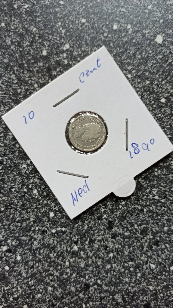 10 cent 1890, Postzegels en Munten, Koning Willem III, Zilver, Ophalen of Verzenden, 10 cent