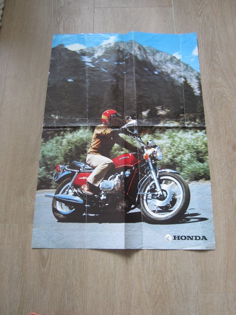 Honda o.a. Goldwing GL1000 / CB400F poster / folder 1977 ?, Motoren, Handleidingen en Instructieboekjes, Ophalen of Verzenden