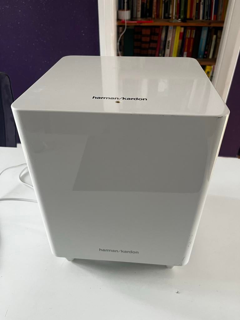 Harman Kardon HKTS200SUB Subwoofer Wit, Ophalen of Verzenden, Zo goed als nieuw, 60 tot 120 watt, Subwoofer