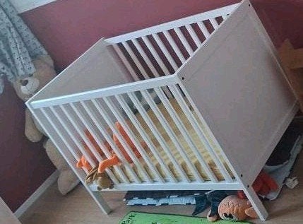 Ikea Sundvik babyledikant wit - Goed gebruikt, Ophalen, Gebruikt, Eenpersoons, Wit