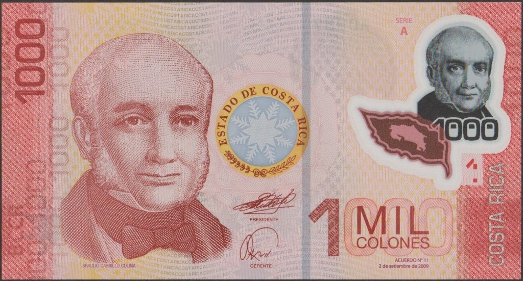 Costa Rica 1000 colones 2009 UNC p.274a (# 372), Verzenden, Midden-Amerika, Los biljet