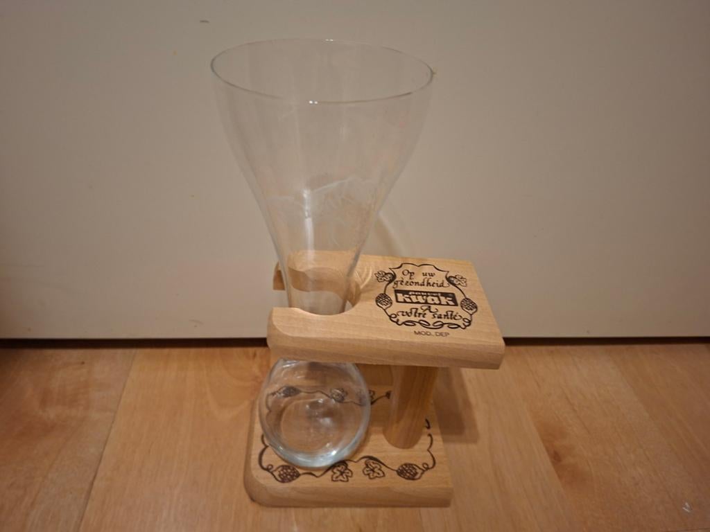 Kwak glas met houder, Ophalen of Verzenden, Zo goed als nieuw