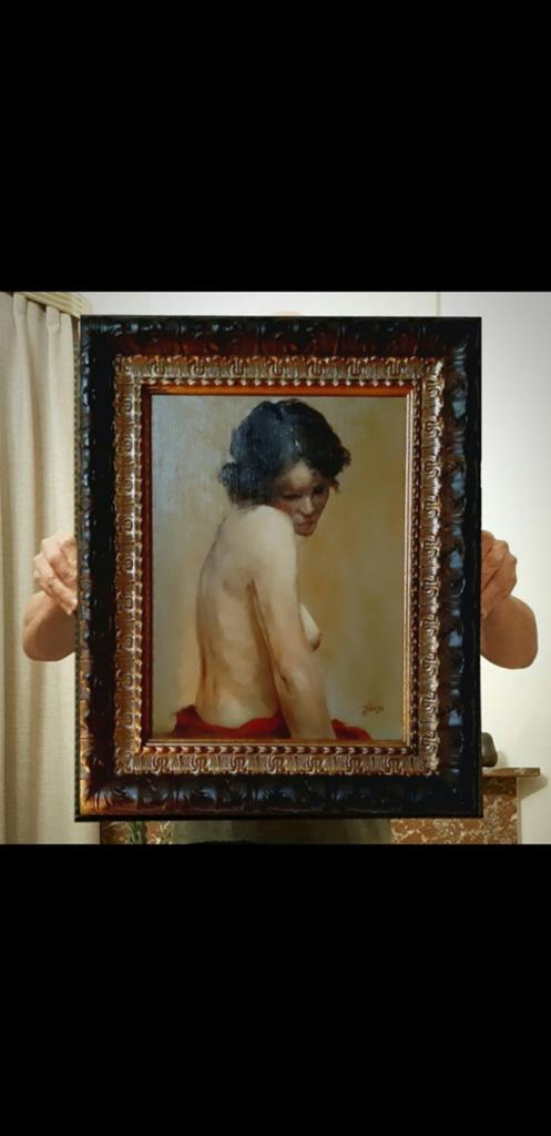 Naakt olieverf jaren 20, Antiek en Kunst, Kunst | Schilderijen | Klassiek, Ophalen of Verzenden