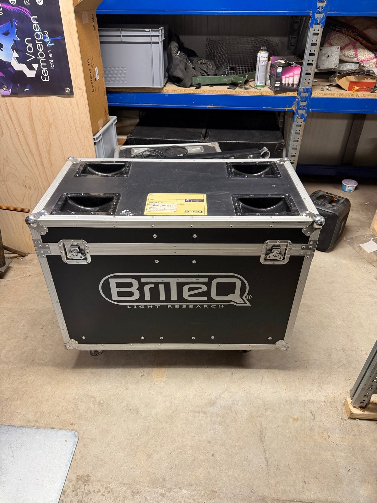 Briteq BT-575S Moving Head Set (2 stuks) met flightcase, Ophalen, Gebruikt, Licht