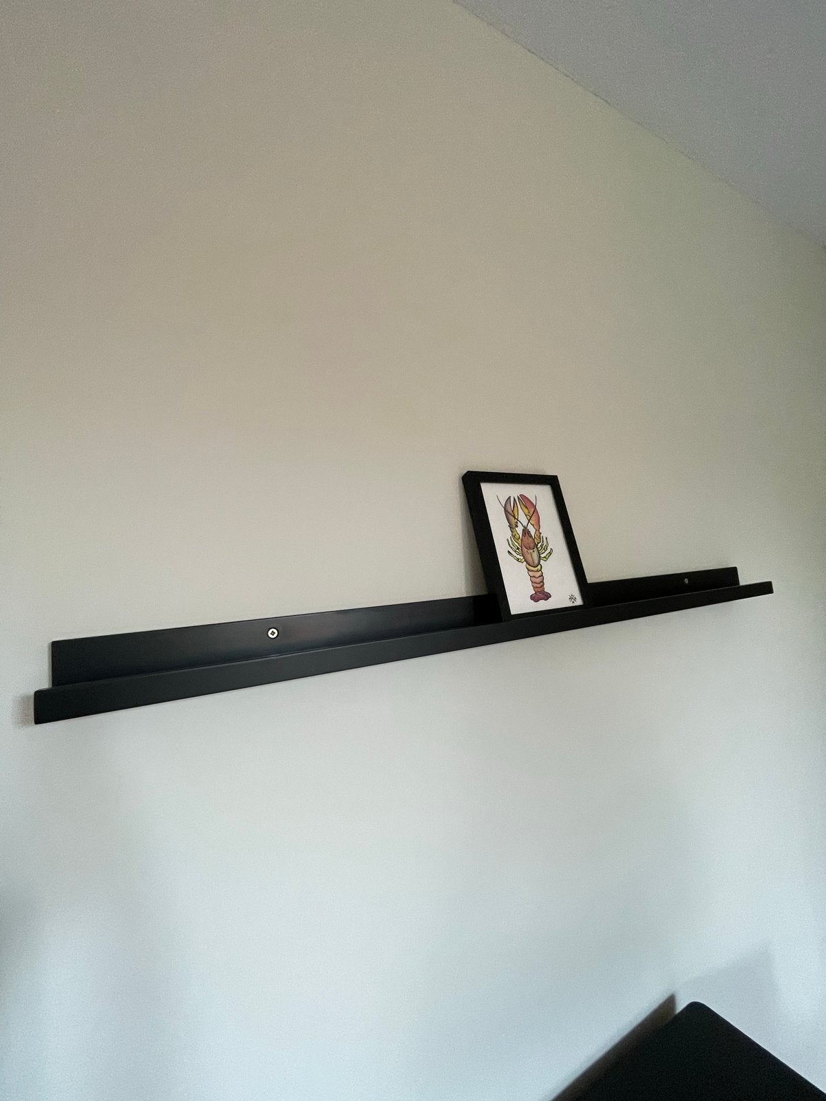 Zwarte houten fotoplank / wandplank 115x6 cm, Ophalen, Gebruikt