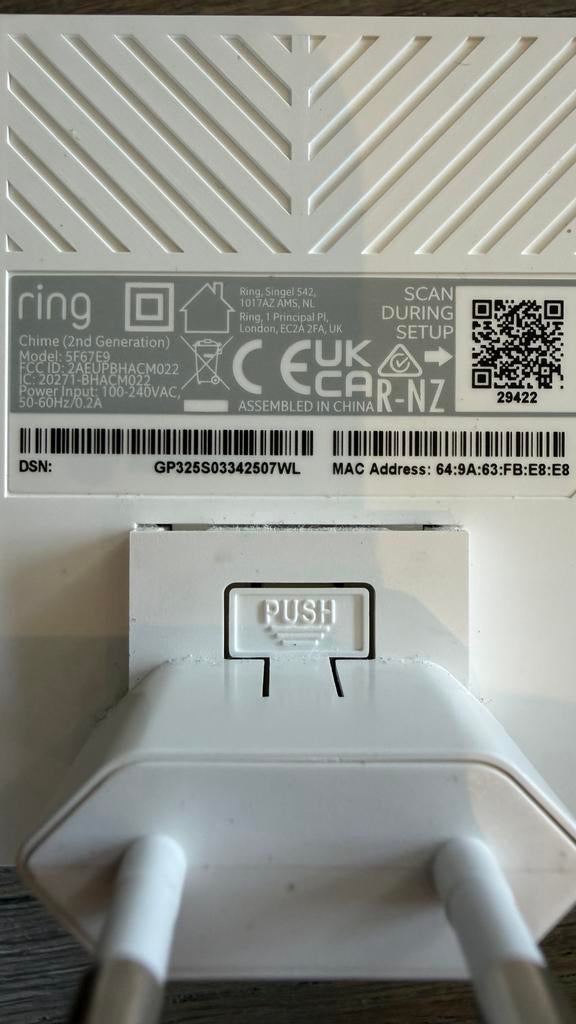 Ring Video Deurbel Plus & Chime (2e Gen) - Complete Set, Ophalen of Verzenden, Bewegingsdetectiesensor, Gebruikt, Draadloos