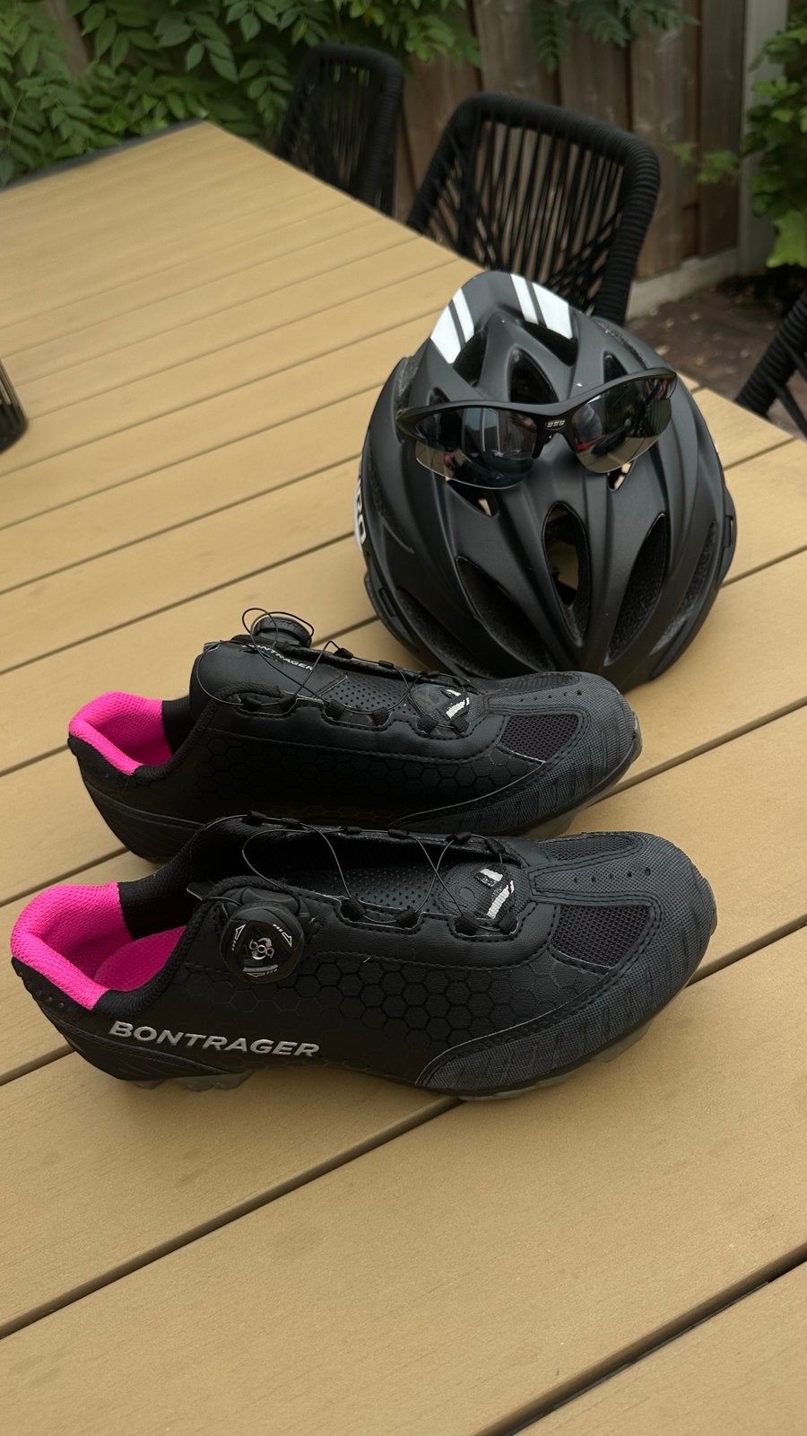 Fietshelm Giro Savant & Bontrager fietsschoenen & BBB bril, Ophalen, Gebruikt, Schoenen, Overige maten