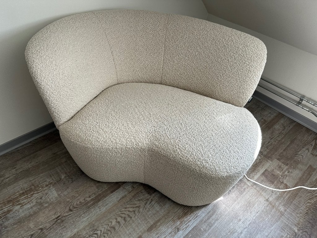 Crème bankje van Woood, Ophalen, Eenpersoons, Minder dan 75 cm, Zo goed als nieuw
