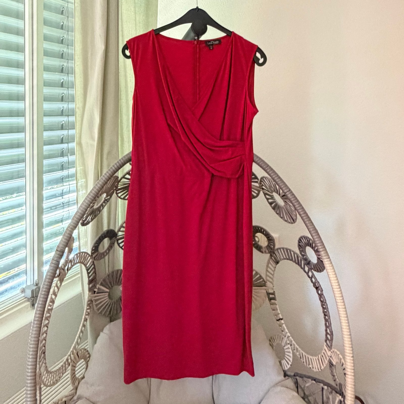Prachtige donker rode LaDress overslagjurk - Maat XL, Ophalen of Verzenden, Zo goed als nieuw, Maat 46/48 (XL) of groter, Rood