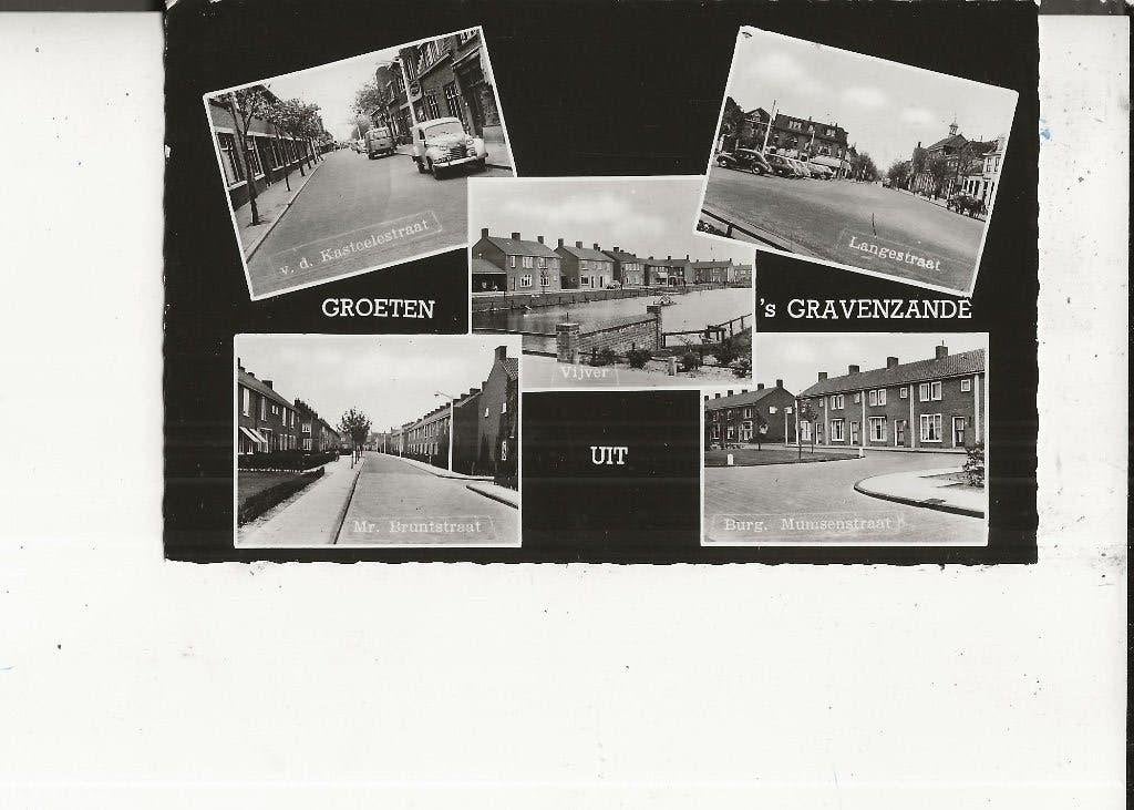 s Gravenzande 5-Luik met Langestraat A Sonneveld 1969, Ophalen of Verzenden, 1960 tot 1980, Gelopen, Zuid-Holland