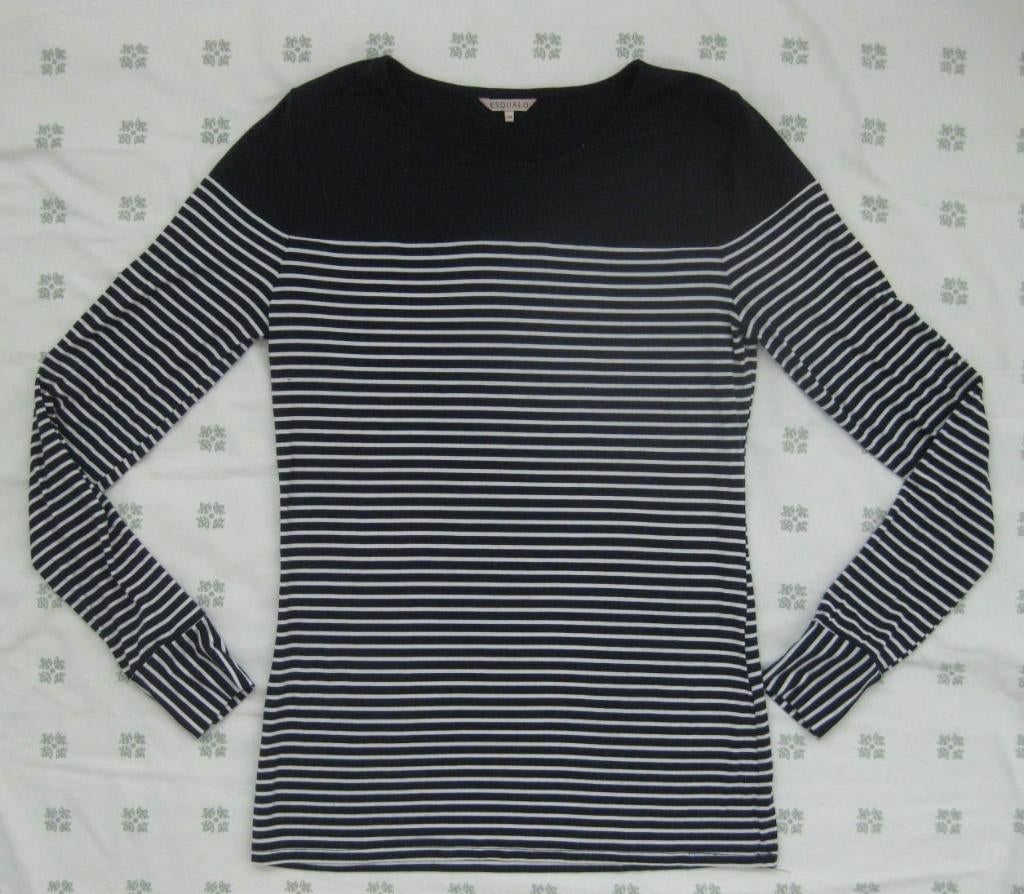 Esqualo marine top, bretons streep, wit blauw maat S,, Blauw, Esqualo, Ophalen of Verzenden, Zo goed als nieuw