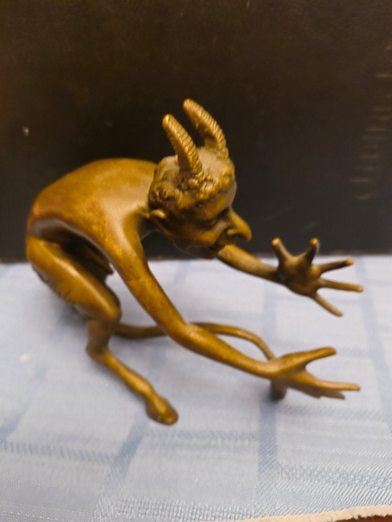 Erotisch satyr beeldtje, Antiek en Kunst, Kunst | Beelden en Houtsnijwerken, Blauw, Minder dan 20 cm, Ophalen of Verzenden, Beeld
