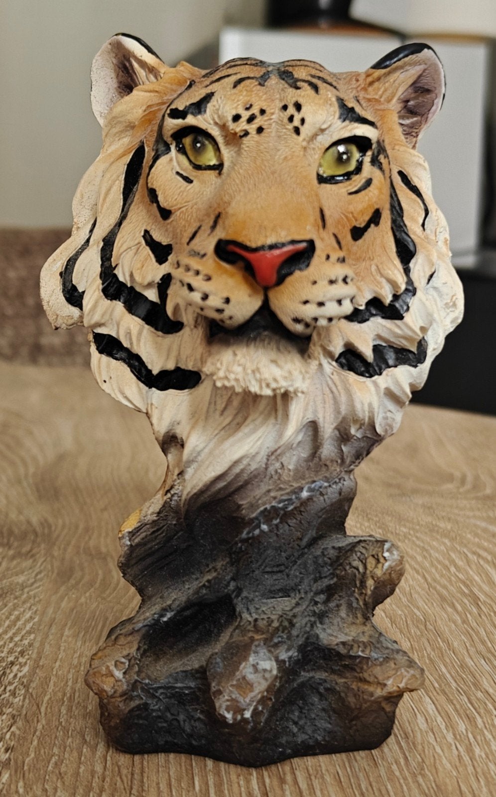 Tijger Hoofd Beeldje, Minder dan 20 cm, Ophalen of Verzenden, Zoogdier, Beeld