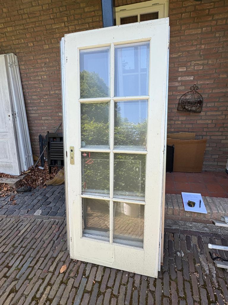 Diverse deuren: Binnen- en buitendeuren, glas en paneel, Gebruikt, Deurkozijn, 150 tot 225 cm, Inclusief glas