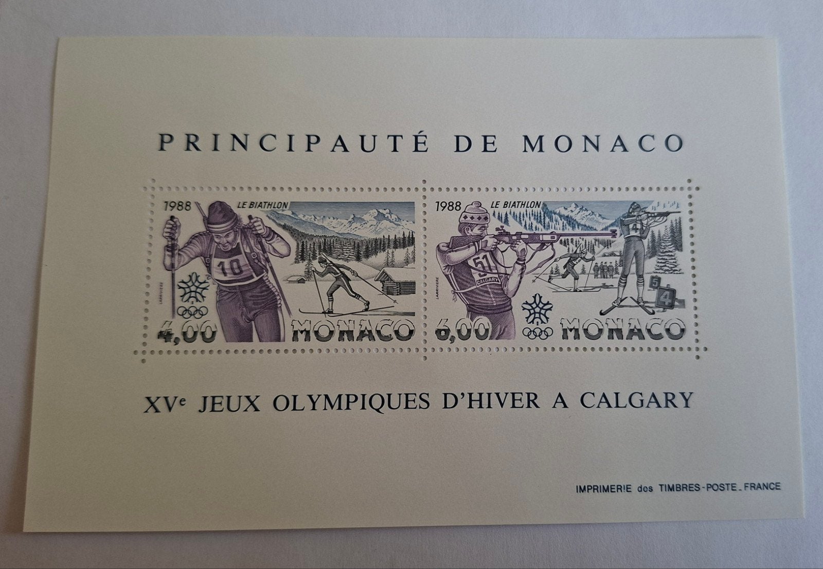 Olympische Spelen Calgary 1988. Monaco Mi blok.38, Verzenden, Sport