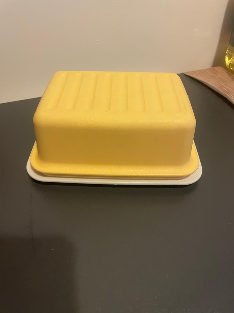 Tupperware Brood-, en Boterbakken Set (2 stuks), Ophalen of Verzenden, Gebruikt, Geel, Bak of Kom