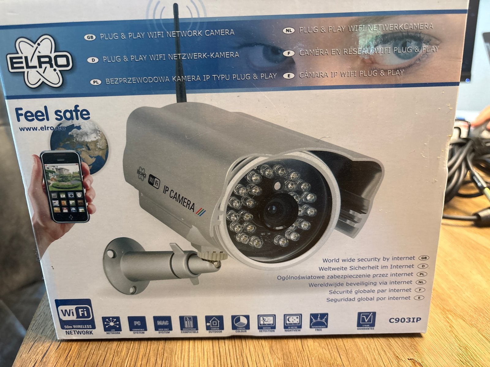 Elro C903IP Plug & Play WiFi IP Camera - Buitencamera, Ophalen of Verzenden, Nieuw, Buitencamera