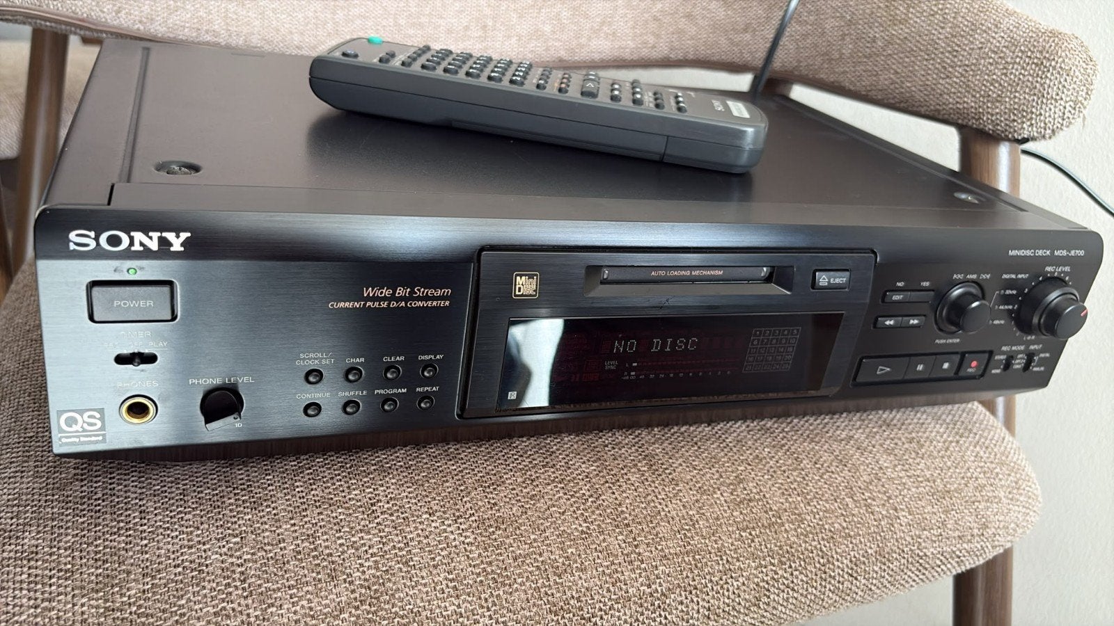 Sony Minidisc Recorder MDS-JE700 nieuwstaat!!, Ophalen of Verzenden, Minidisc-recorder
