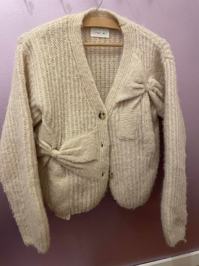Zara wollen vest met strik - Mooi en warm!, Ophalen of Verzenden, Zo goed als nieuw, Maat 38/40 (M), Beige