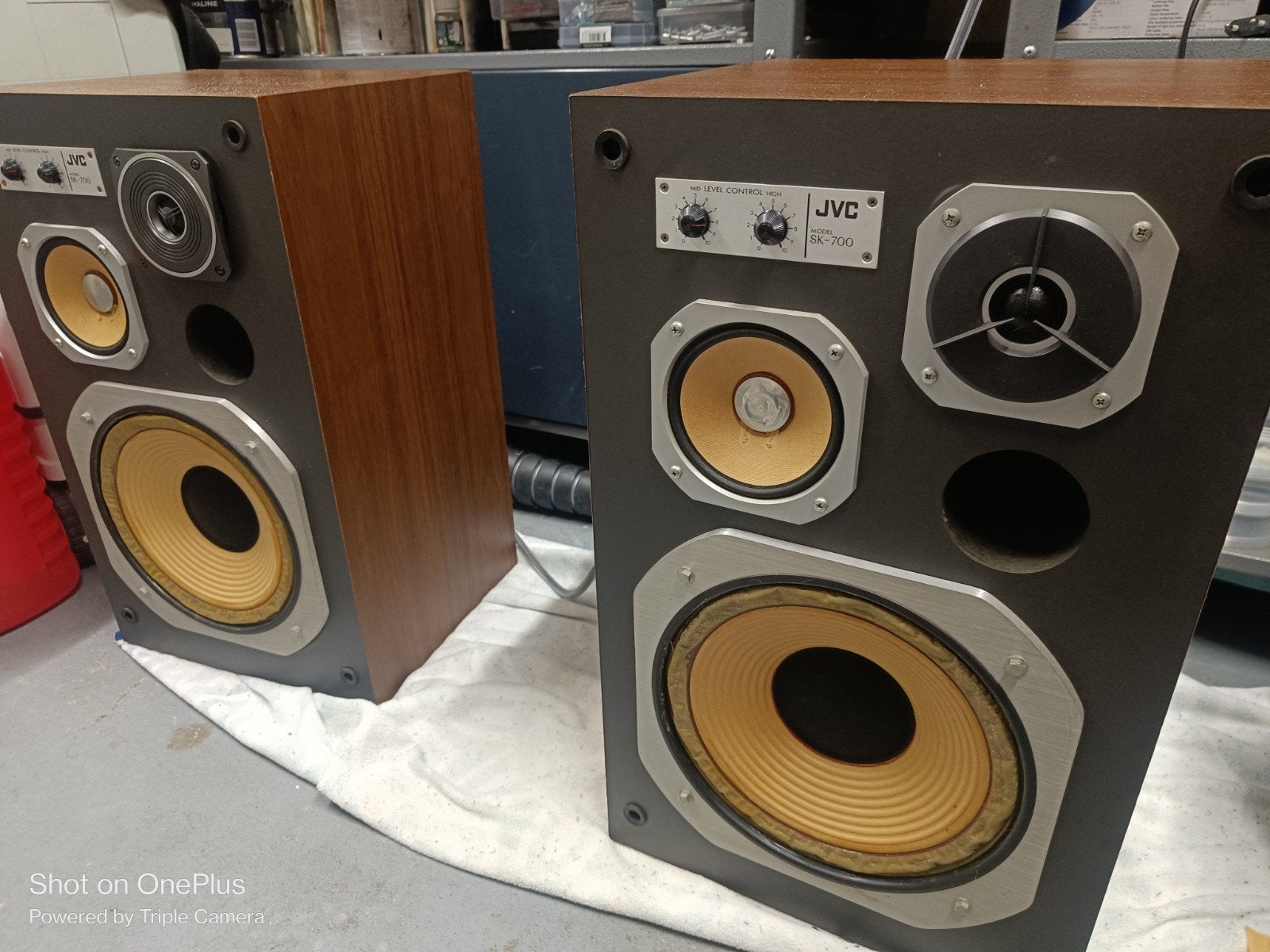 Vintage JVC SK-700 luidsprekers - Werken, opknapbeurt nodig, Stereo speakers, Gebruikt, JVC, Ophalen of Verzenden