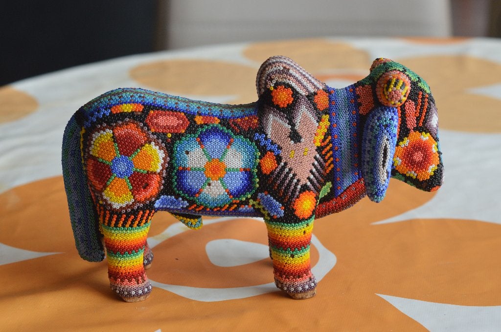 Huichol kralen art Mexico koe, Ophalen of Verzenden