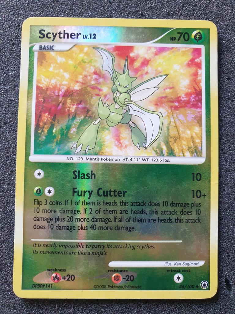 Pokémon kaart Scyther Lv.12 reverse #46 Majestic Dawn, Ophalen of Verzenden, Gebruikt, Losse kaart