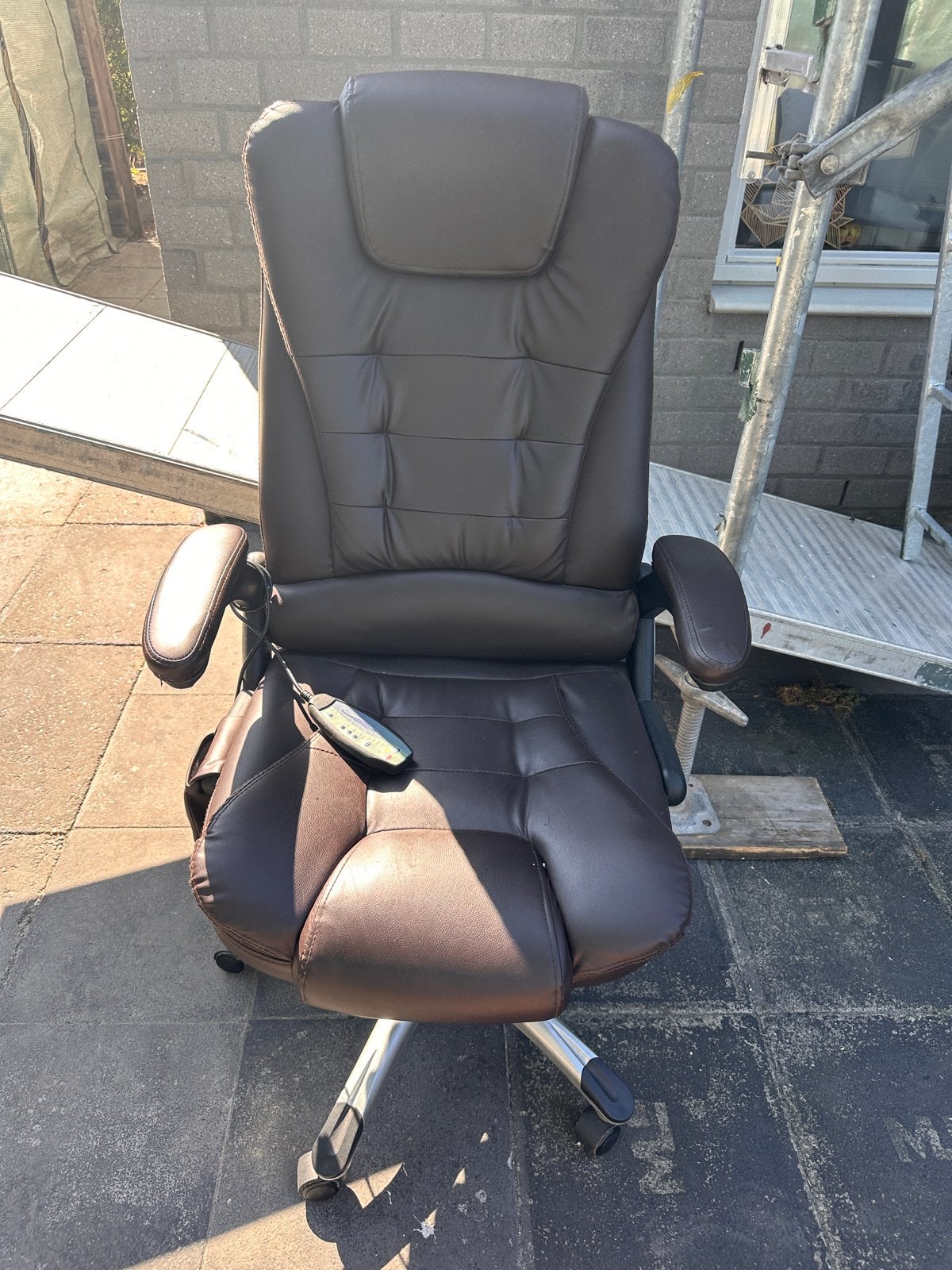 Comfortabele Massage Stoel - Bruin Kunstleer, Ophalen, Gebruikt, Bruin, Bureaustoel