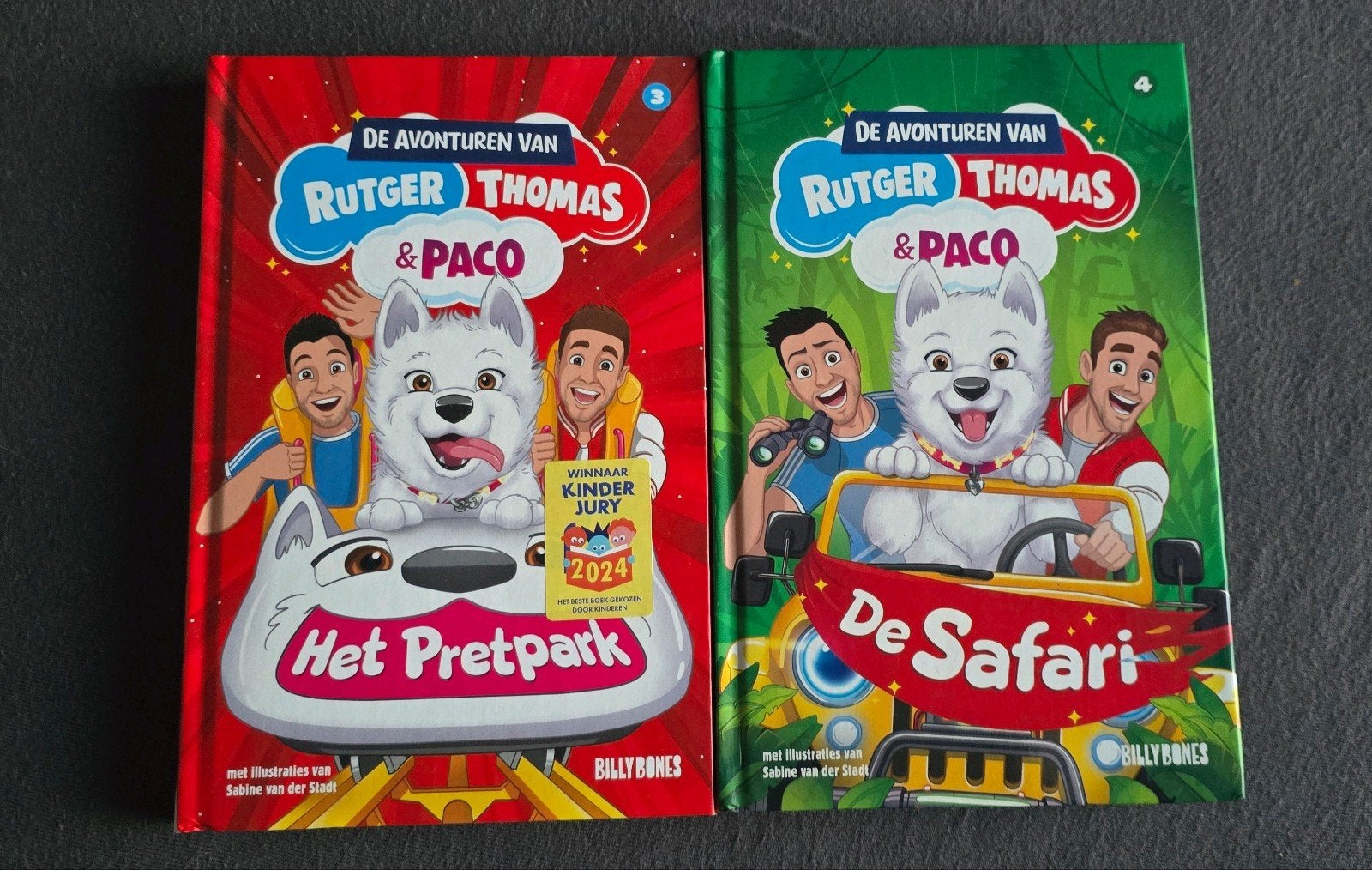 Rutger, Thomas & Paco - De Safari en Het pretpark, Ophalen, Zo goed als nieuw, Rutger Vink, Thomas van Grinsven & Sabine van der Stadt