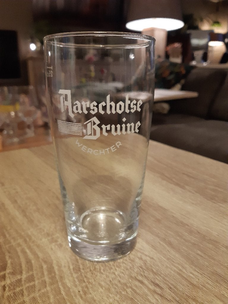 Aarschotse Bruine Werchter bierglas (Z209-36), Ophalen of Verzenden, Nieuw, Glas of Glazen, Overige merken