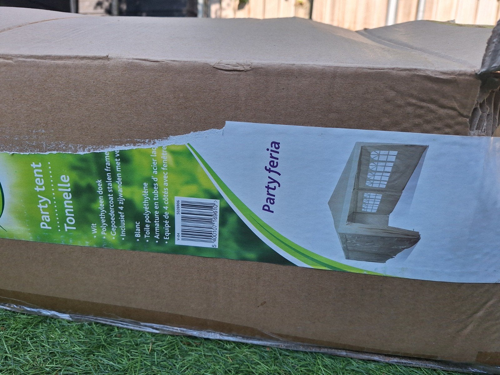 Partytent 3x6m wit - 1x gebruikt, Tuin en Terras, Ophalen, Partytent, 2 meter of meer, Zo goed als nieuw