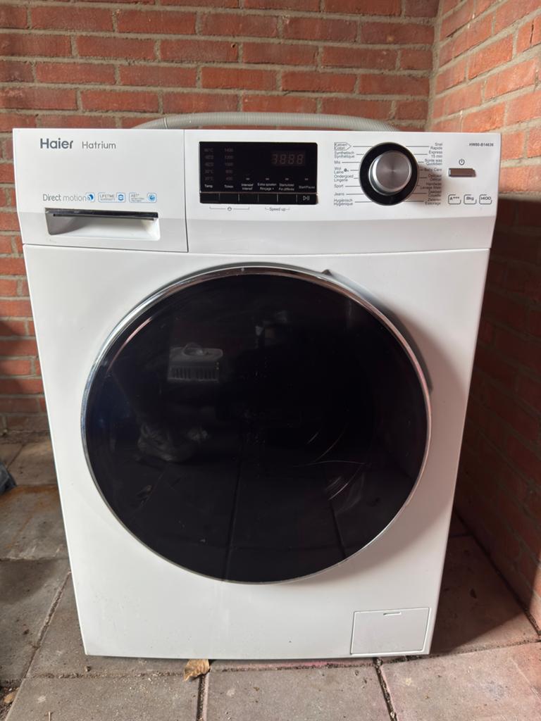 Haier Hatrium wasmachine – 8 kg – 1400 toeren – werkt goed, Witgoed en Apparatuur, Wasmachines, Gebruikt, Voorlader, 6 tot 8 kg