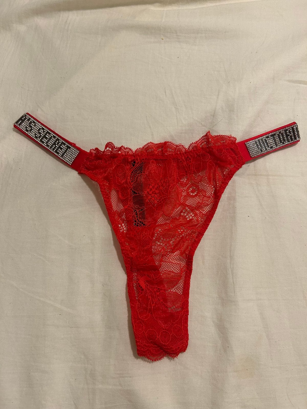 Victoria’s secret string kant rood, Verzenden, Rood, String