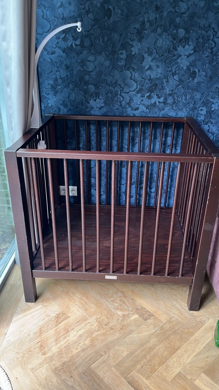 Donkerbruin houten box Bopita, Kinderen en Baby's, Boxen, Ophalen, Gebruikt, Vierkant, In hoogte verstelbaar