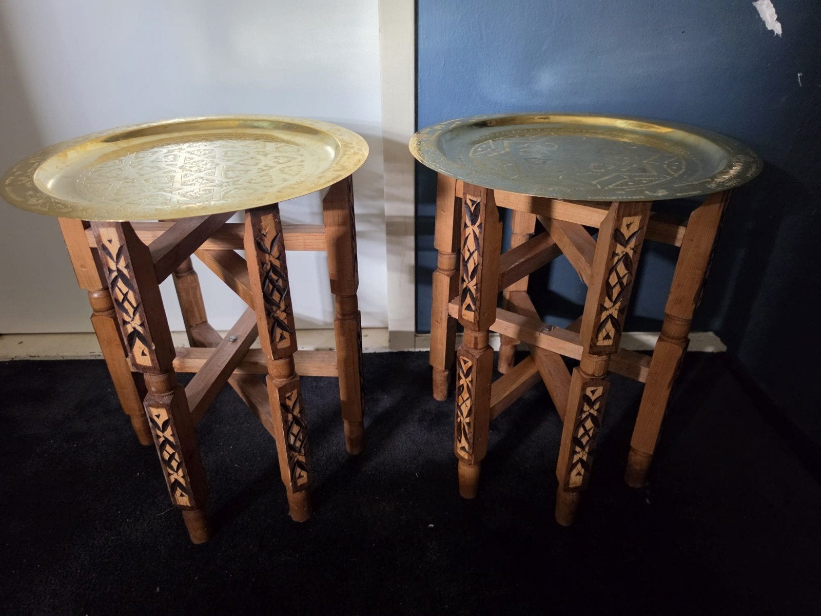 2 marokkaanse bijzettafeltjes, Ophalen, Minder dan 45 cm, Minder dan 55 cm, Rond