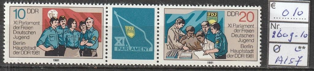 DDR FDJ Michel 2609-10 Nr.A157p, Verzenden, DDR, Postfris