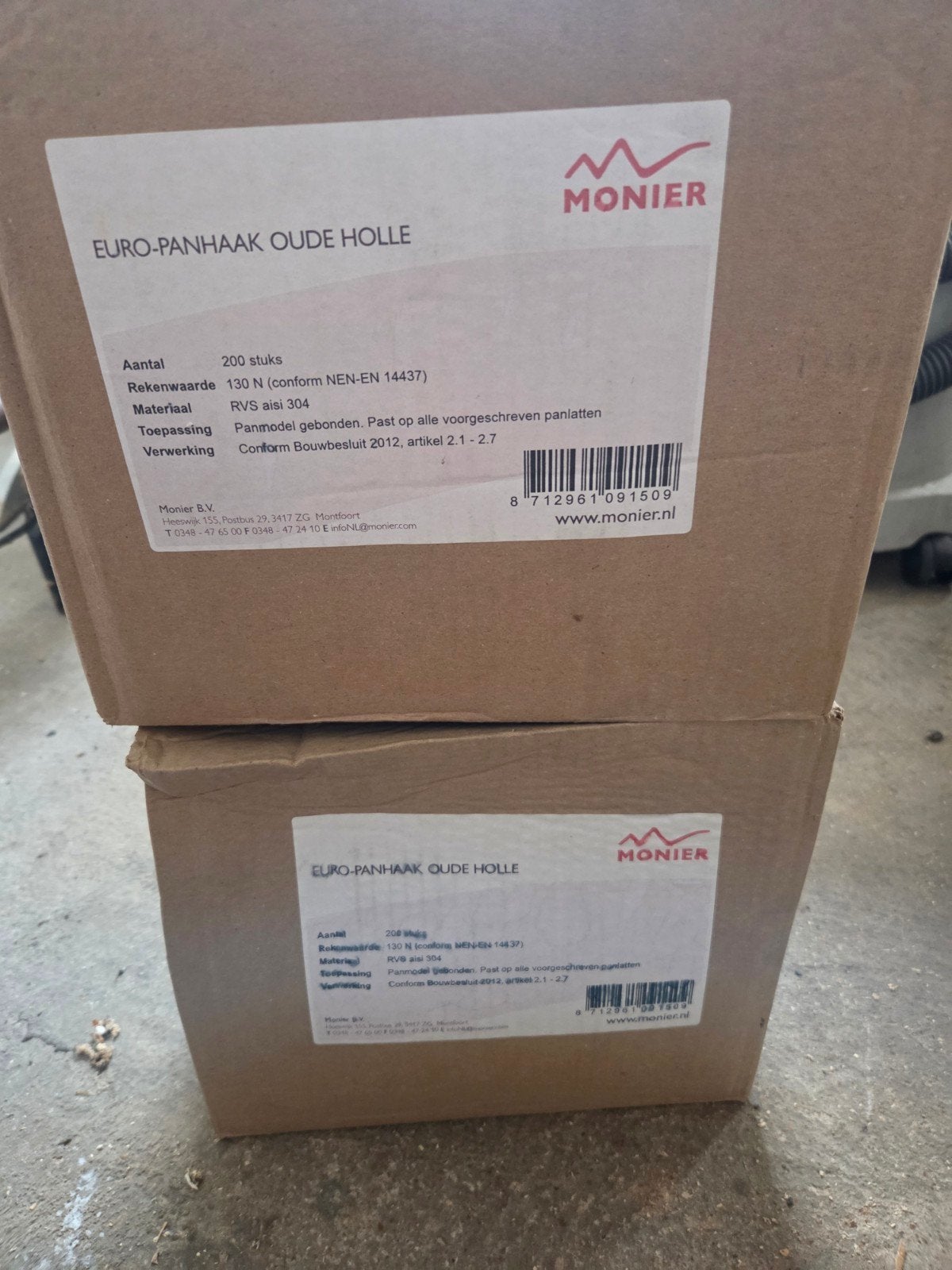 Monier Euro-Panhaak Oude Holle - 200 stuks RVS aisi 304, Ophalen, Steen of Klei, Nieuw, Minder dan 5 m²