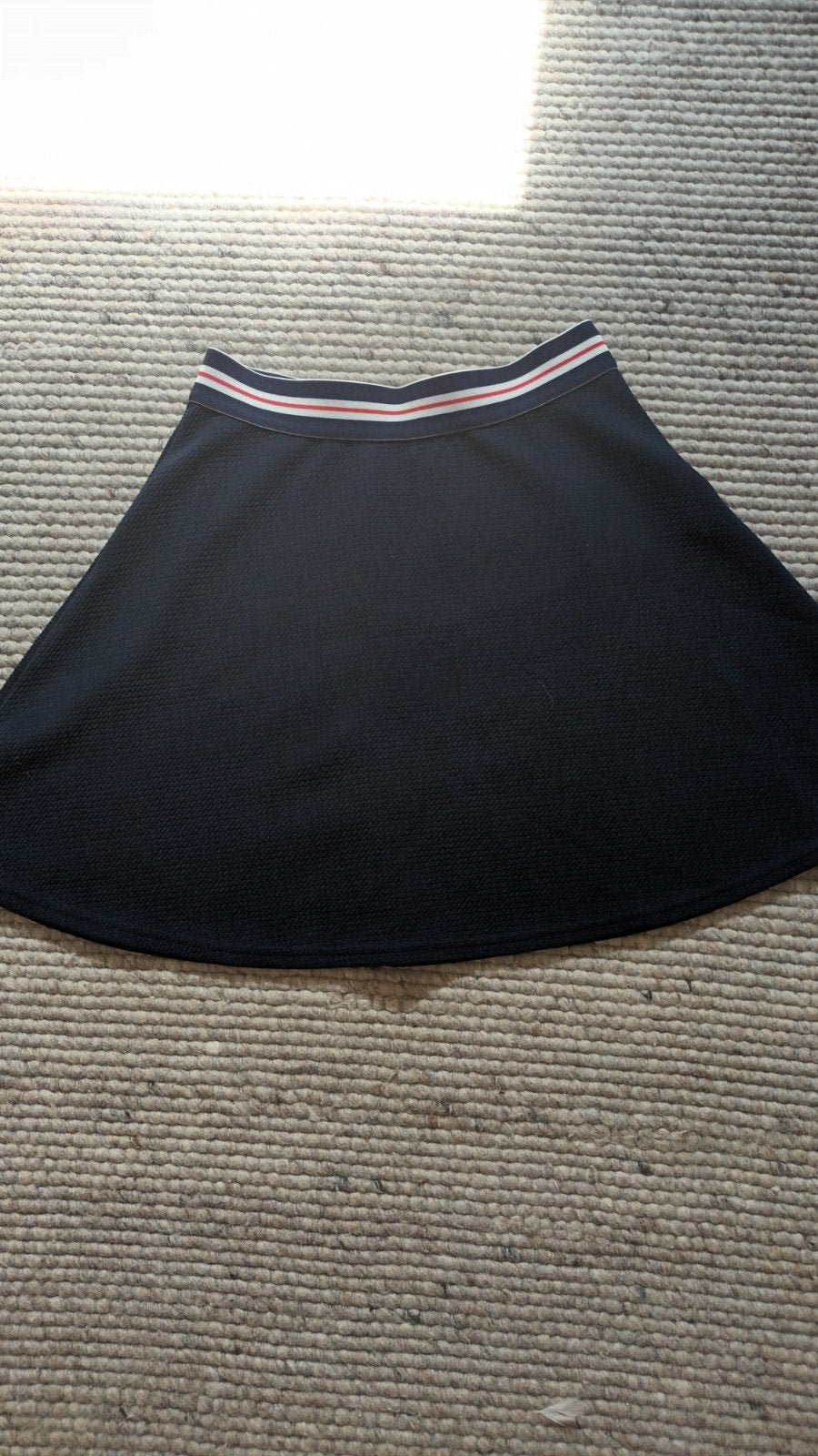 Donkerblauwe rok met streepdetail, Blauw, Ophalen of Verzenden, Zo goed als nieuw, Maat 36 (S)
